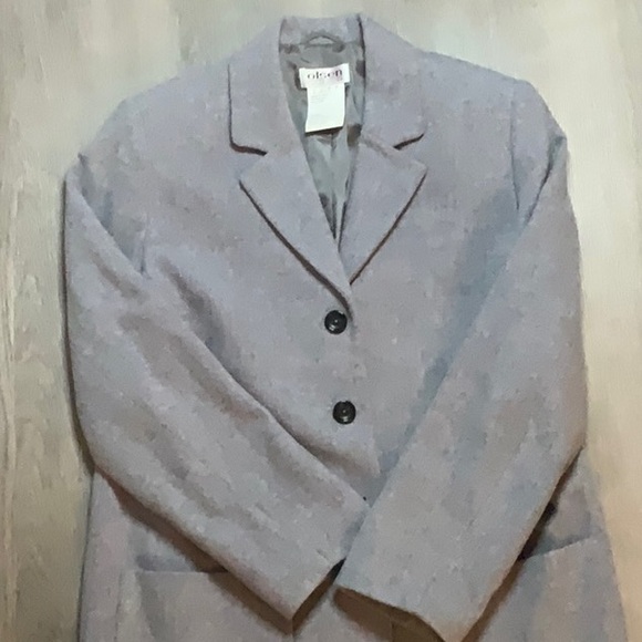 OLSEN Collection Ladies Virgin Wool and Cashmere Grey Coat US Size 6 - Picture 2 of 8